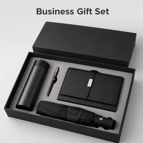 4pc Business Thermos Umbrella Notebook