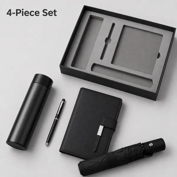 4pc Business Thermos Umbrella Notebook - Image 2