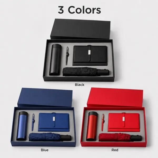 4pc Business Thermos Umbrella Notebook - Image 3