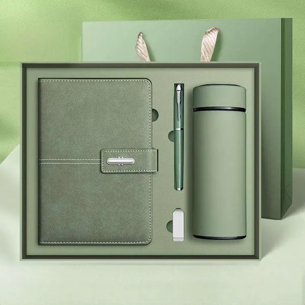 Sage Green Notebook Thermos USB
