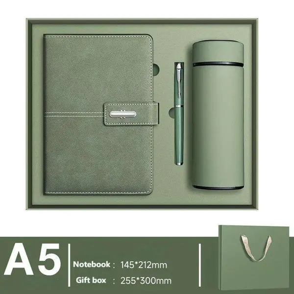 Sage Green Notebook Thermos USB - Image 3