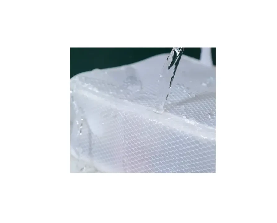 White Mesh Transparent Travel Storage Bag With Handle - Image 2