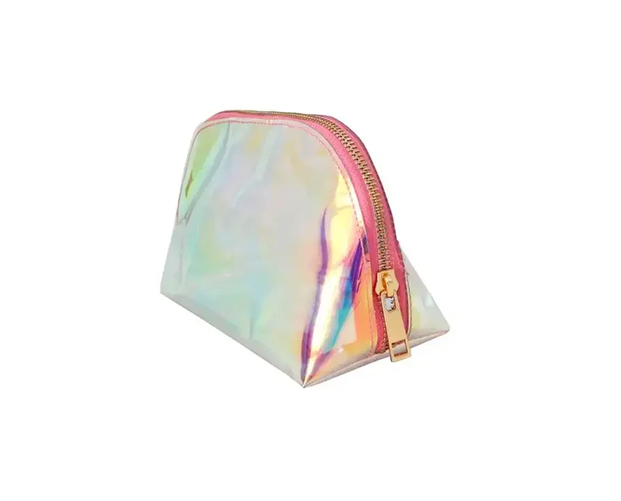Holographic Iridescent Shell-Shaped Cosmetic Bag - Image 2