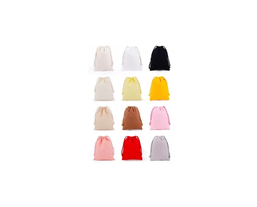 Assorted Sizes Reusable Cotton Drawstring Bags - Image 3