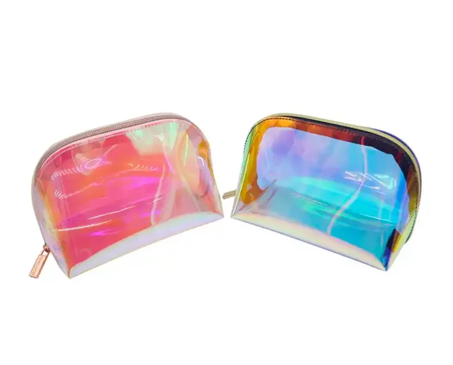 Holographic Iridescent Shell-Shaped Cosmetic Bag - Image 4