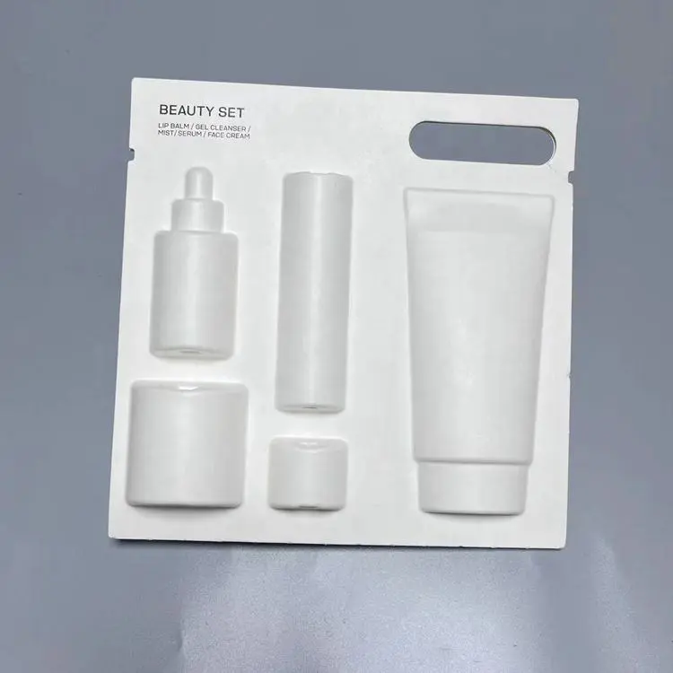 Paper Pulp Skincare Full Set of Cosmetics Products Handle Box